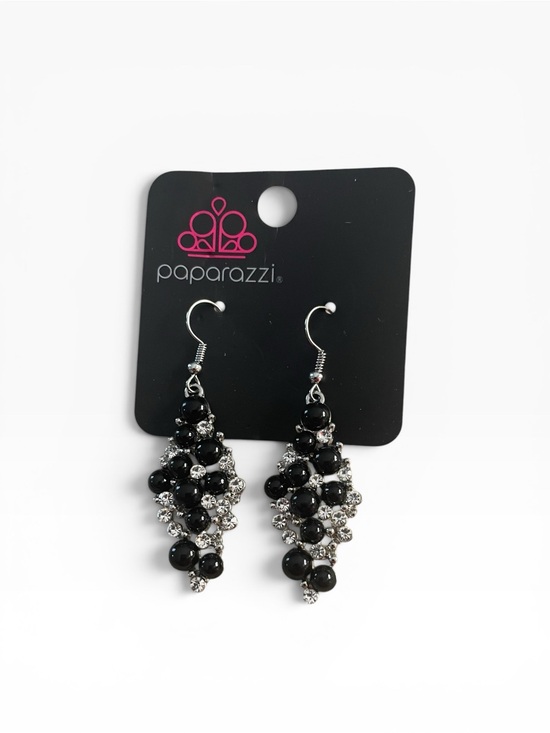 paparazzi Jewelry - Paparazzi Black & Silver Cluster Drop Earrings NWT